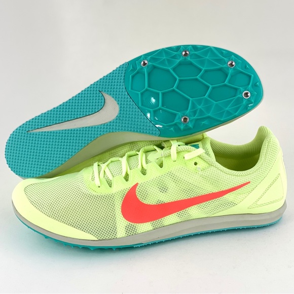 Nike Zoom Rival D 10 Volt Green Men's Track Spikes Shoes With Bag & Tool - Picture 2 of 12